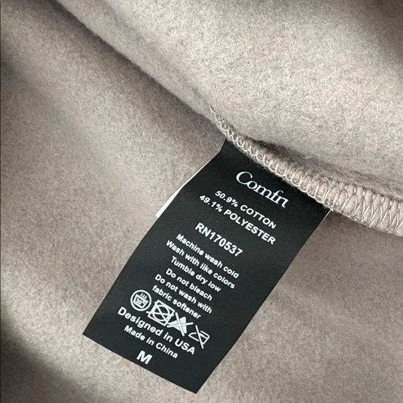 Comfort signature unisex Hoodie - Light tan  Crewneck Pullover embroidered nwot - Picture 8 of 10